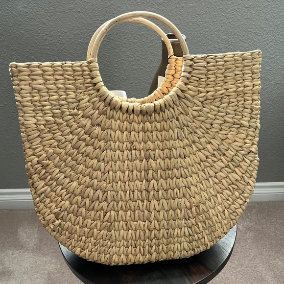 THE DROP Jileen Top Handle Straw Bag NWT - Picture 2 of 7